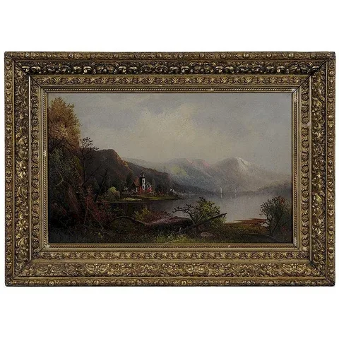 Hudson River School, Romantic View of Lago Maggiore, oil on canvas