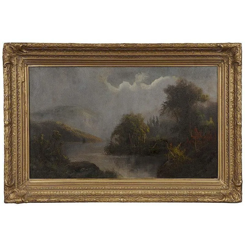 Up the Hudson by Ralph Albert Blakelock, oil on canvas, sold Jul 2017