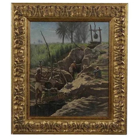 Ernest Wadsworth Longfellow, Egyptians at a Well,Â  signed lower right "E.W.L., oil on canvas