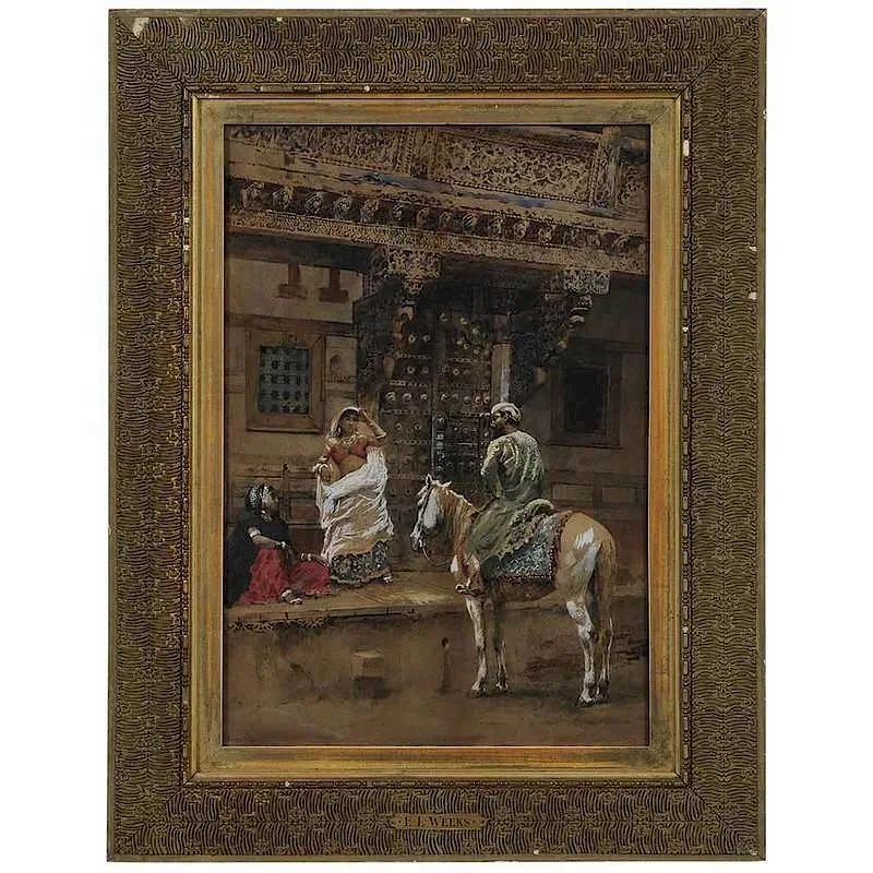 Edwin Lord Weeks, Street in Amen Abad, gouache and watercolor on watercolor board