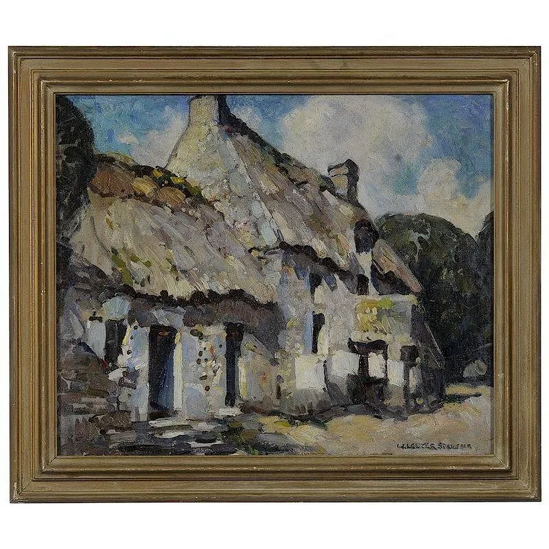 A Cottage by William Lester Stevens, oil on canvas, sold Jul 2017