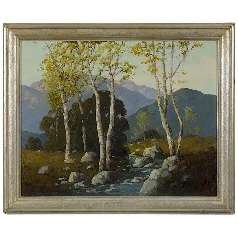 Ernest Henry Pohl, Sycamores and Live Oaks on Boulder Creek, San Diego Co. California, 1939, oil on artist board