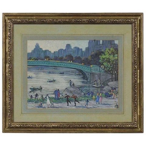 Henry Ives Cobb, Central Park, gouache on card
