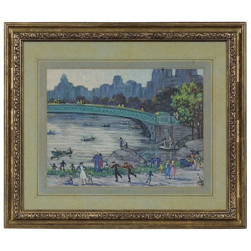 Henry Ives Cobb, Central Park, gouache on card