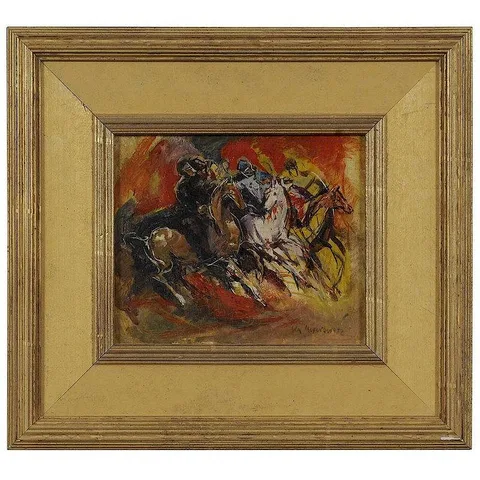 William Meyerowitz, The Chase, oil on canvas board