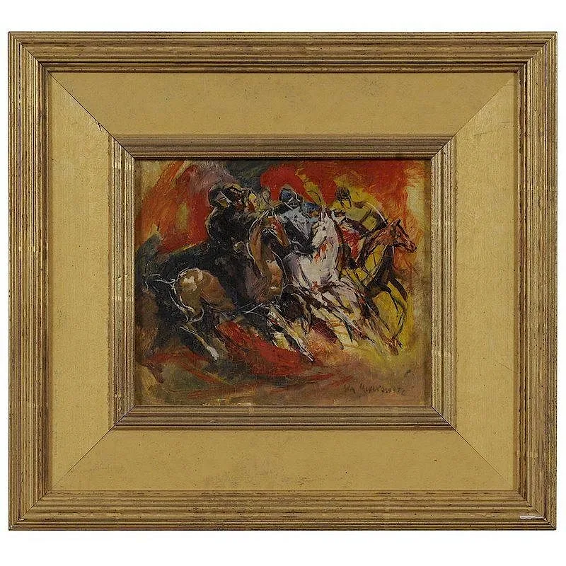 William Meyerowitz, The Chase, oil on canvas board