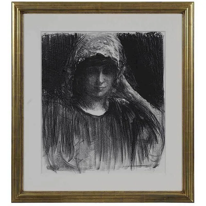 Albert de Belleroche, La Mantille, 1904, lithograph on paper