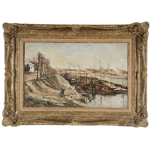 [Quai de la Marine] by Adolphe Clary-Baroux, oil on canvas, sold Jul 2017