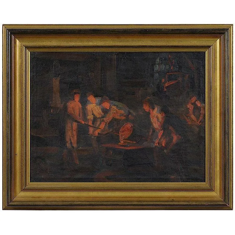 The Forge by Károly Ferenczy, oil on canvas, offered Jul 2017