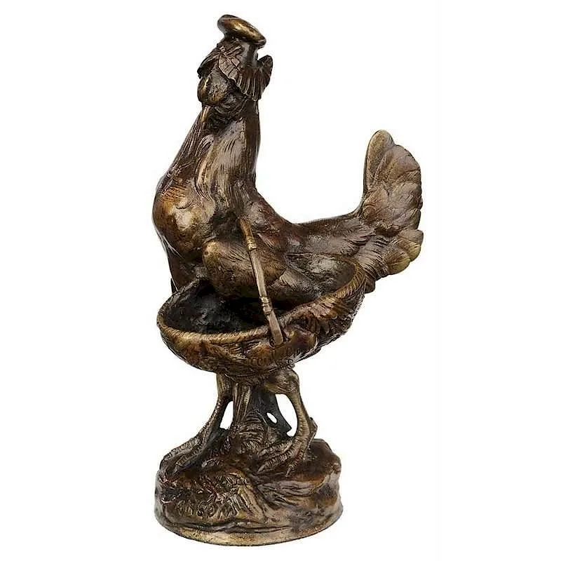 Oeufs frais by Alphonse Alexandre Arson, patinated bronze, sold Jul 2017