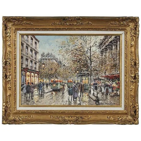 Antoine Blanchard, Le Marche aux Fleurs de La Madeleine a Paris 1900, (N. 47), oil on canvas