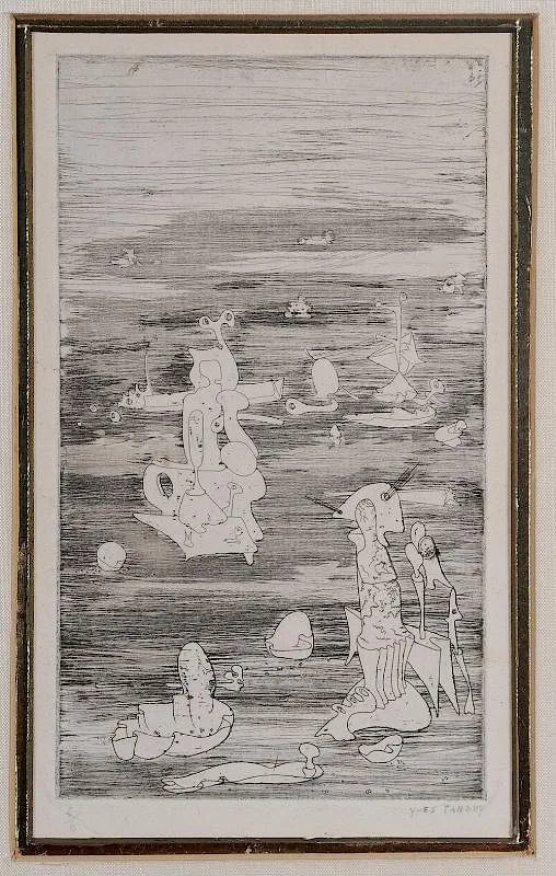 Untitled by Yves Tanguy, etching on paper, sold May 2017
