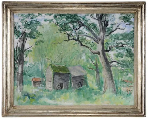 Francis Speight, Old Smoke Houses: Speight Home, 1973, oil on canvas
