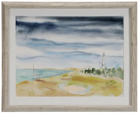 Safe Harbor by Claude Flynn Howell, 1981, watercolor and ink on paper, sold May 2017