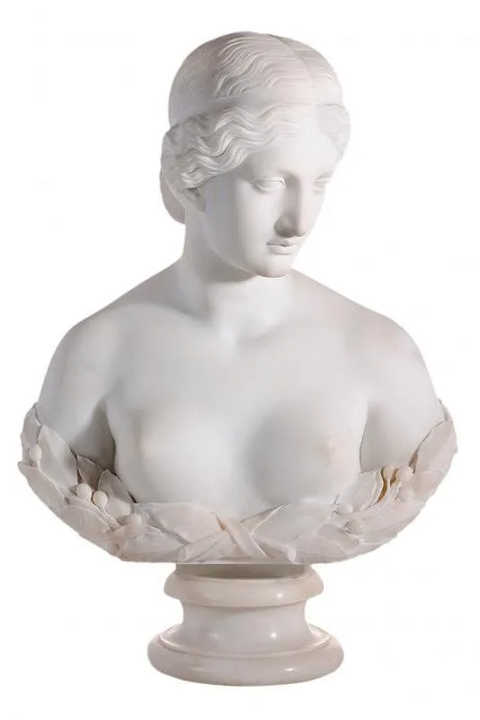 Daphne by Harriet Hosmer, marble on integral socle, sold May 2017