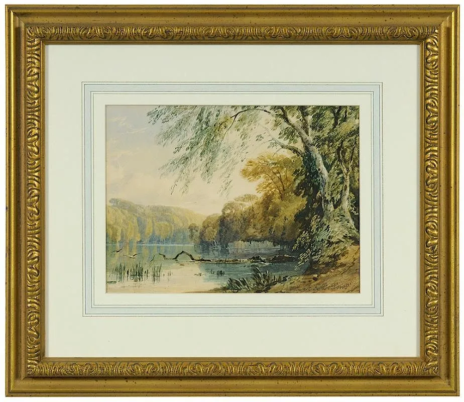 Albert Fitch Bellows, Landscape with Lake, watercolor on paper