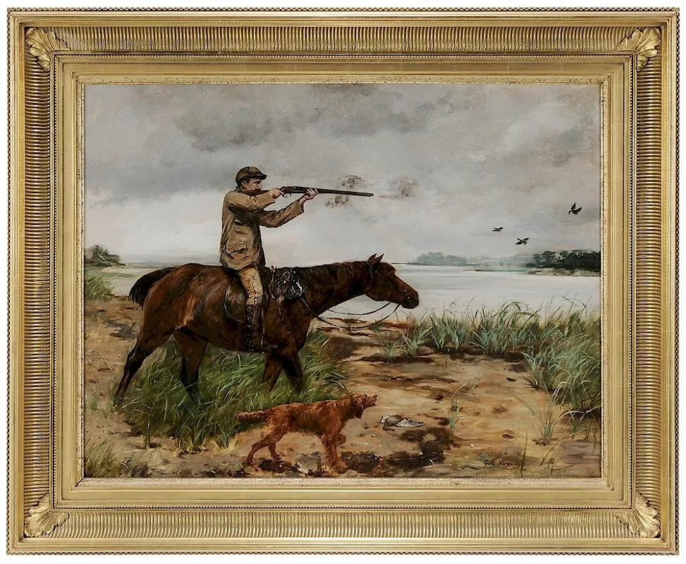 Duck Hunting on Horseback by Lyell Carr, circa 1888, oil on canvas, offered May 2017