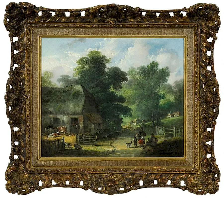 Henry & William Shayer, A New Forest Village Scene, not apparently signed, oil on canvas