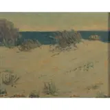 William Posey Silva, Sage and Sand Verbena, Carmel Dunes, Oil on board