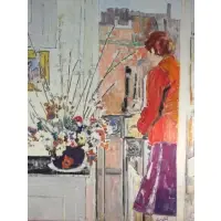 John Alvy, Femme a la Feutre, 1968, Oil on canvas