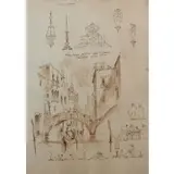 Francesco Lazzaro Guardi, Sketchbook page, Pen and ink