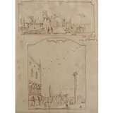 Francesco Lazzaro Guardi, Sketchbook page, Pen and ink