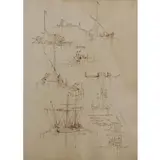 Francesco Lazzaro Guardi, Sketchbook pages, Pen and ink