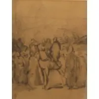 Paul Delamain, Compositional Study, Chalk on paper