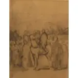 Paul Delamain, Compositional Study, Chalk on paper