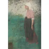 Carl von Marr, Young Maiden, Oil on canvas