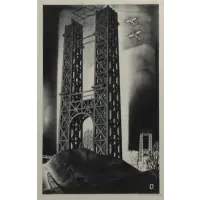 Louis Lozowick, Hudson Bridge, 1929, Lithograph