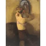 Raphael Soyer, Young Girl at Mirror, Oil on canvas