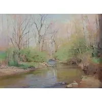 Brian Sweetland, Landscape, Oil on board