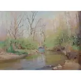 Brian Sweetland, Landscape, Oil on board
