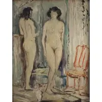 Cesare Monti, Nudi, 1945, Oil on canvas