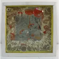 Mary Bauermeister, ". 1968. Signed, dated, and titled verso. From a Greenwich, CT collection. Dimensions: 11.5, Mixed media construction in wood box with glass