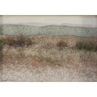 David Brownlow, Texas Landscape, Mixed media on board