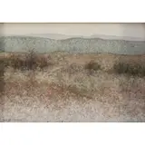 David Brownlow, Texas Landscape, Mixed media on board