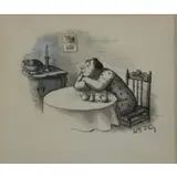 William Steig, Cartoon, Mixed media on paper