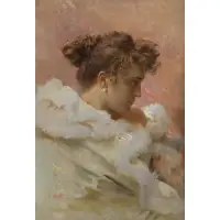 Charles Chaplin, Sarah Bernhardt, Oil on canvas