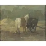 Jacobus Frederik Sterre de Jong, Horses, Oil on canvas
