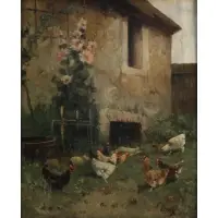 Farm Scene by Pierre Franc-Lamy, Oil on canvas, sold Feb 2022