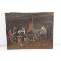 Albert Nemethy, Genre Scene, Oil on canvas
