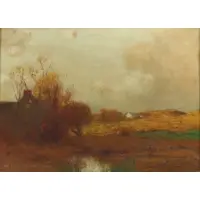 Landscape by Bruce Crane, Oil on canvas, sold Feb 2022