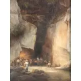 Max Eglau, Mining Scene, Oil on canvas