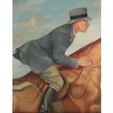 Louis Lundean, Equestrian Scene, Oil on canvas