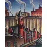 Charles W Adams, Cityscape, Oil on canvas