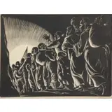 Isaac Friedlander, Exodus, 1931, Wood engraving
