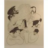 Al Hirschfeld, Hollywood: Sammy Davis, Jr., Katharine Hepburn, John Wayne, Laurel & Hardy, Judy Garland, and Humphrey Bogart, Etching