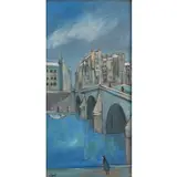 Charles Levier, Parisian Scene, Oil on board